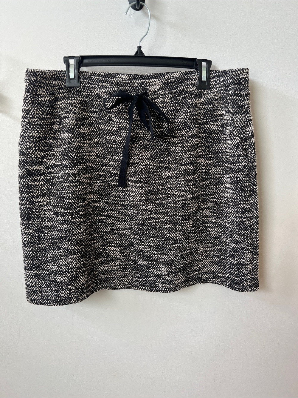 LOFT Black and White Mini Skirt with Bow Detail